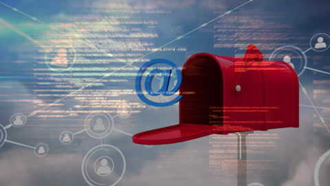 Digital Communication and Networking Concept with Mailbox