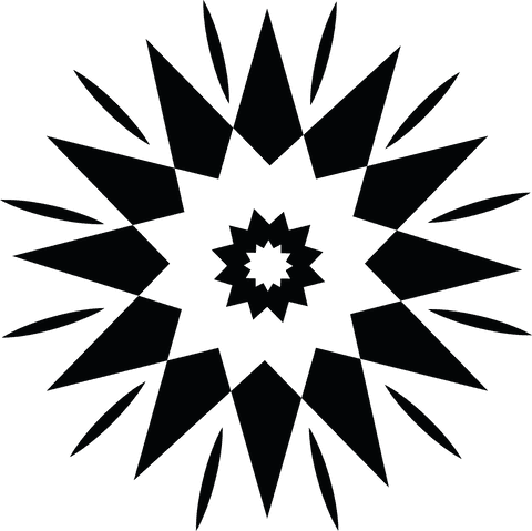 Geometric black star on transparent background illustration