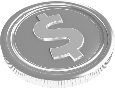 digital png floating silver coin with dollar sign on transparent background - Download Free Stock Videos Pikwizard.com