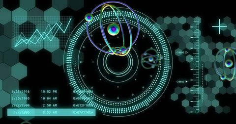 Futuristic Atom Structure with Data Analytics Display - Download Free Stock Images Pikwizard.com