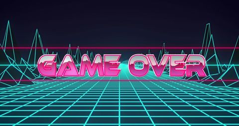 Neon Futuristic Game Over Screen Design