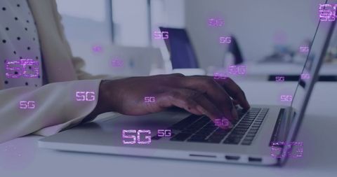 Innovative Businesswoman Typing with 5G Connectivity Concept - Download Free Stock Images Pikwizard.com