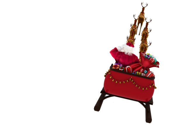 Transparent Rear View of Santa Claus Riding Sled with Presents - Download Free Stock Videos Pikwizard.com