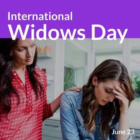 woman consoling sad young widow on international widows day - Download Free Stock Templates Pikwizard.com