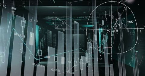 Futuristic Financial Data Analysis with Graphs and Formulas - Download Free Stock Images Pikwizard.com