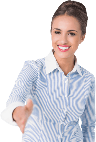 Transparent Businesswoman Offering Handshake with Friendly Smile - Download Free Stock Videos Pikwizard.com
