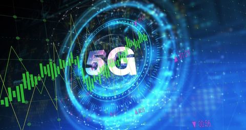 5G Symbol with Digital Graphics and Data Concept - Download Free Stock Images Pikwizard.com