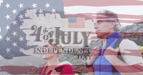 Senior Couple Celebrating Fourth of July with Outdoor Adventure