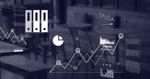 Abstract financial data analysis in modern cafe environment