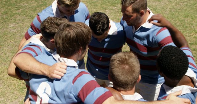 Rugby Players in Team Huddle on Field - Download Free Stock Images Pikwizard.com