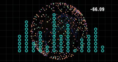 futuristic data processing over global network interface - Download Free Stock Images Pikwizard.com