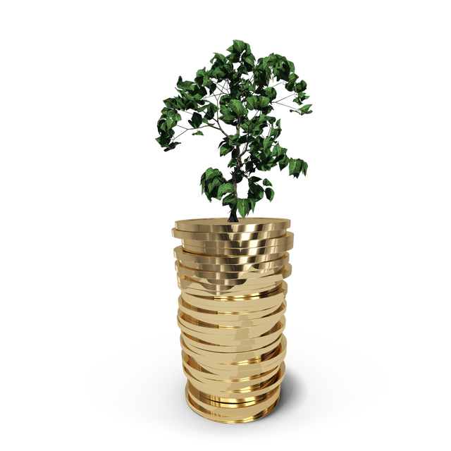 Illustration of Transparent Growing Tree in Golden Coin Pot - Download Free Stock Videos Pikwizard.com