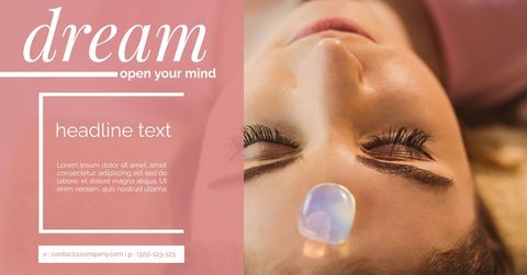 woman meditating with gemstone promoting calm and mindfulness - Download Free Stock Templates Pikwizard.com