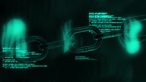 Futuristic Blockchain Concept with Digital Chains