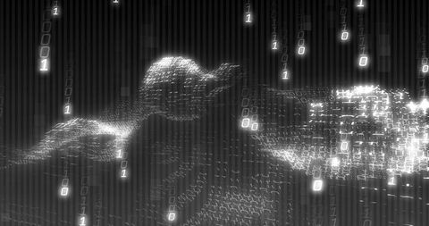 Binary Code Flowing Over Digital Terrain - Download Free Stock Images Pikwizard.com