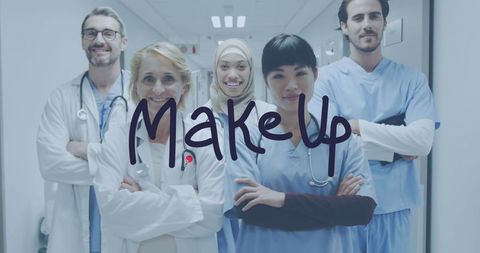 Diverse Medical Team Standing Embracing Healthcare and Teamwork