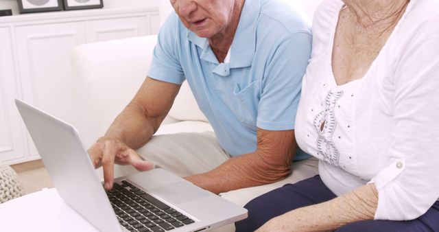 Senior Man Teaching Elderly Woman to Use Laptop at Home - Download Free Stock Images Pikwizard.com