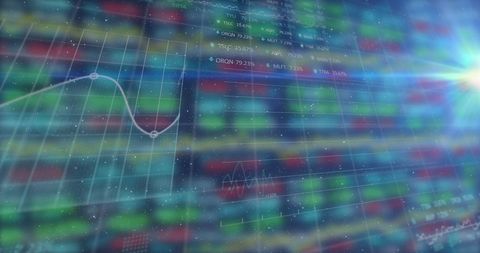 digital grid with line graph displaying trading activity - Download Free Stock Images Pikwizard.com