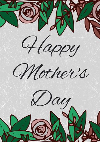 Mother's day greeting with vintage floral design
