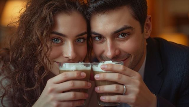 Romantic Couple Enjoying Homemade Coffee in Cozy Atmosphere
