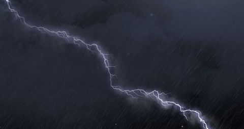 Thunderstorm with Striking Lightning and Torrential Rain - Download Free Stock Images Pikwizard.com