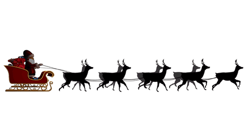 transparent silhouette of santa with reindeer sleigh - Download Free Stock Videos Pikwizard.com