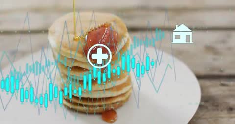 Digital Infographic with Pancakes and Sector Visualization