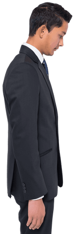 Transparent Businessman Looking Down Side View