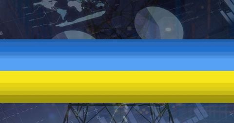 Peace Symbol with Ukrainian Flag and Digital Graphics