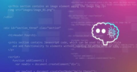 Artificial Intelligence Icon with Coded Background Gradient - Download Free Stock Images Pikwizard.com