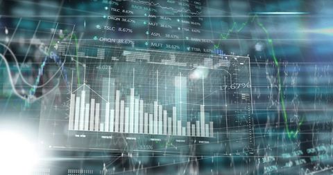 Futuristic Financial Data and Graphs on Digital Interface - Download Free Stock Images Pikwizard.com