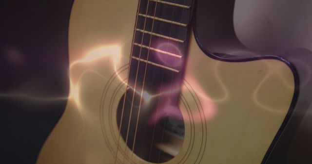 Acoustic Guitar with Colorful Light Trails - Download Free Stock Images Pikwizard.com