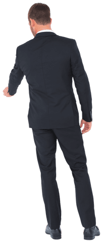 Transparent Businessman Facing Away in Suit