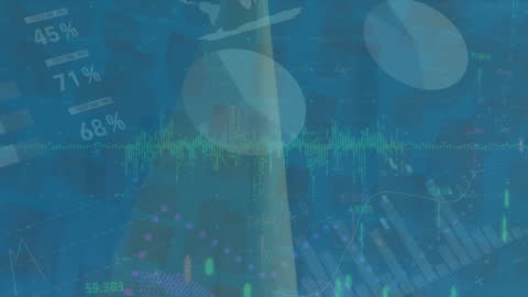 Abstract Digital Data Overlay on Wind Turbine Image