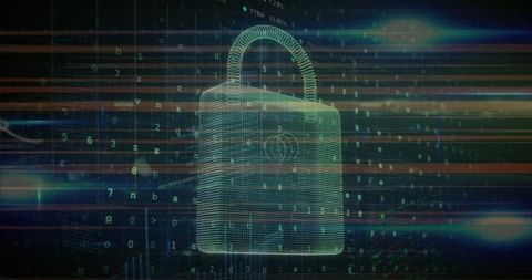 digital lock hologram shields data in virtual cybersecurity display - Download Free Stock Images Pikwizard.com