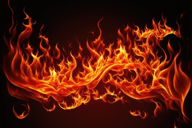 Detailed fire flames on black background, created using generative ai technology - Download Free Stock Photos Pikwizard.com