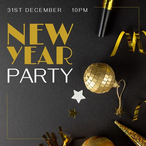 Festive new year's eve party invitation layout