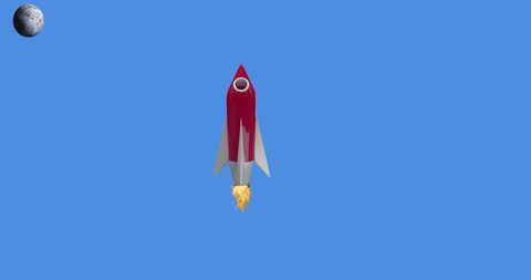 Animated Rocket Launch with Moon in Background - Download Free Stock Images Pikwizard.com