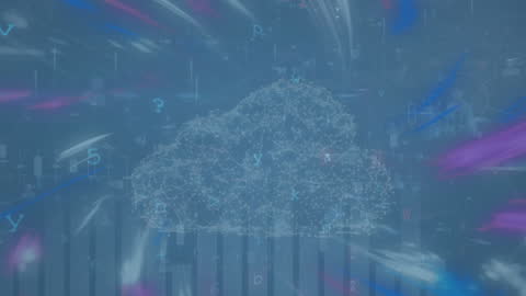 Futuristic Digital Cloud with Glowing Circuitboard Pattern