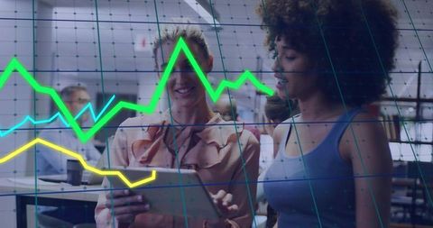 Collaborating over tablet with interactive analytics overlay in modern open office