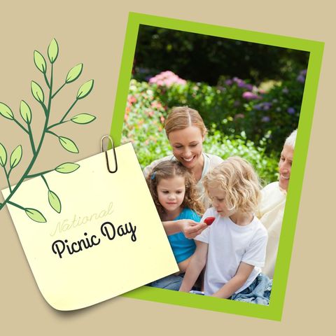 Joyful Family Celebrating National Picnic Day Amid Nature