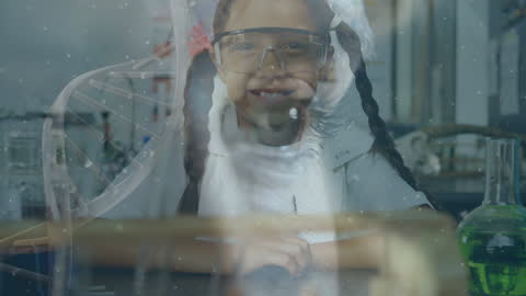 Child Learning Science with DNA Overlay