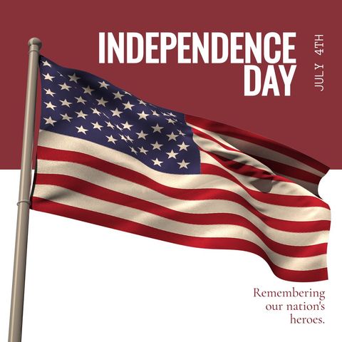 American Flag Waving for Independence Day Celebration - Download Free Stock Templates Pikwizard.com