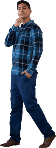 Man in Blue Shirt Standing on White Background Transparent - Download Free Stock Videos Pikwizard.com