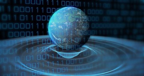 Global Data Processing with Digital Binary Overlay - Download Free Stock Images Pikwizard.com