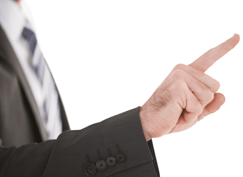 Transparent Businessman's Hand Gesture in Suit Pointing Forward - Download Free Stock Videos Pikwizard.com