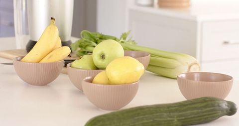 Fresh ingredients displayed in minimalist kitchen setting