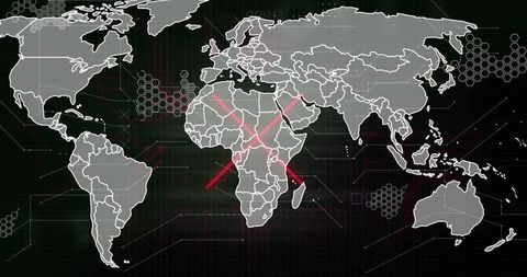Futuristic World Map with Digital Circuit Overlay Showing Global Connections - Download Free Stock Images Pikwizard.com