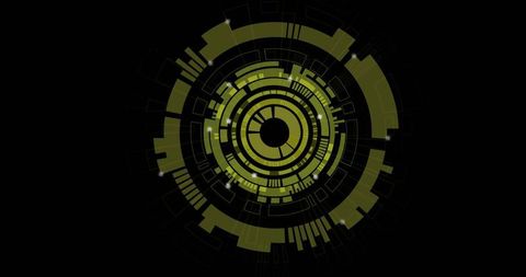 Futuristic Rotating Digital Interface in Abstract Design