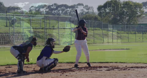 Data Visualization Over Diverse Female Baseball Players on Field